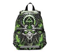 OWFKAY Zaino per bambini con teschio e testa di drago, zaino per la scuola per ragazzi e bambini, piccolo