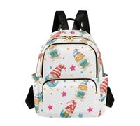 OWFKAY Zaino piccolo da donna, con elfi, gnomi e stelle, mini zaino per la scuola, da viaggio, antifurto, casual, Elfo Gnomi Stelle, M, Zaino da donna