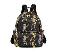 OWFKAY Zaino piccolo da donna con scheletro che danzano ombra, mini zaino per la scuola, da viaggio, antifurto, casual, Scheletro Danzante Om, M, Zaino da donna