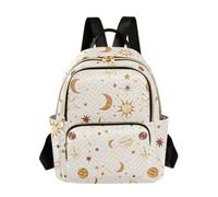 OWFKAY Zaino piccolo da donna, con stelle e lune, pianeti, mini zaino per la scuola, da viaggio, antifurto, casual, Stelle Lune Pianeti, M, Zaino da donna