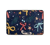 OWFKAY Zerbino di benvenuto con fiocchi a stella per motivi natalizi, per soggiorno, cucina, casa, interni, esterni, 60 x 40 cm