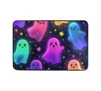 OWFKAY Zerbino di benvenuto, motivo fantasma colorato con stelle, per soggiorno, cucina, decorazione per interni ed esterni, 60 x 40 cm