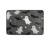 OWFKAY Zerbino di benvenuto, motivo fantasma, stelle, pipistrelli, per soggiorno, cucina, casa, interni, esterni, 60 x 40 cm