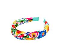 Łowicz - Fascia per capelli con motivo floreale polacco, accessorio da donna, regalo souvenir dalla Polonia, 13 x 10 cm, colore: bianco