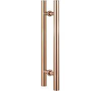 OWIEN Grande maniglia porta scorrevole for la doccia a due lati, impugnatura a spinta in vetro, impugnatura della porta del fienile, facile da installare(Rose Gold,80cm/2.6ft)