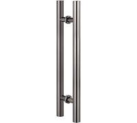 OWIEN Grande maniglia porta scorrevole for la doccia a due lati, impugnatura a spinta in vetro, impugnatura della porta del fienile, facile da installare(Black,80cm/2.6ft)
