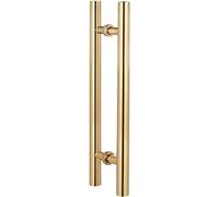 OWIEN Grande maniglia porta scorrevole for la doccia a due lati, impugnatura a spinta in vetro, impugnatura della porta del fienile, facile da installare(Oro,60cm/2ft)