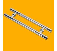 OWIEN Hardware della porta, manico della porta in acciaio inossidabile spazzolato pesante, impugnatura esterna interna, una coppia(60 * 36cm)