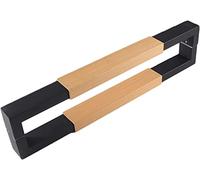 OWIEN Manico a traino della porta scorrevole, manico for porte in acciaio a doppia scala da 15,7 "/24"/31 "per il cancello del negozio di ufficio(YELLOW,60cm/2ft)