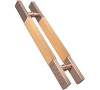 OWIEN Manico a traino di porta scorrevole in stile cinese, maniglia della porta del fienile in acciaio inossidabile, for vetro esterno/gate di legno(YELLOW,60cm/24in)