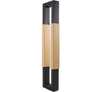 OWIEN Manico a traino in legno in acciaio inossidabile for esterno interno, maniglia porta scorrevole a doppia faccia a doppia faccia, 1,4/2/2,6 piedi(Yellow,60cm/24in)