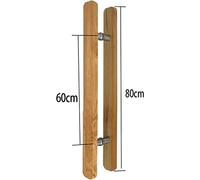 OWIEN Manico della porta a doppia faccia, impugnatura a spinta in legno con connettore in acciaio inossidabile, for ingresso/vetro/ufficio/negozio/negozio(80x60cm)