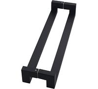 OWIEN Manico della porta del fienile rustico for porta scorrevole, 24/31 in tiro a doppia parte del fienile, for il garage for l'ingresso dell'ufficio for la casa(Black,60cm/2 ft)