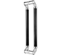 OWIEN Manico della porta del fienile scorrevole, impugnatura for porta di accesso a forma rotonda in acciaio inossidabile commerciale for negozio di ufficio, 24 pollici/31,5 pollici(Black,60cm/24in)