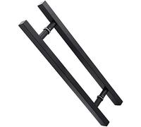 OWIEN Manico della porta in acciaio inossidabile da 60/80 cm, bracciolo a tubo quadrato a doppia faccia for porta in vetro/porta in legno/interno/esterno(60cm/2 ft)