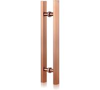 OWIEN Manico della porta scorrevole a forma quadrata, 50/60/80 cm maniglie for trappola pesante, for la porta esterna interna in vetro doccia(Rose Gold,60cm/2ft)