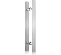 OWIEN Manico della porta scorrevole a forma quadrata, 50/60/80 cm maniglie for trappola pesante, for la porta esterna interna in vetro doccia(Silver,80cm/2.6ft)