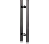 OWIEN Manico della porta scorrevole a forma quadrata, 50/60/80 cm maniglie for trappola pesante, for la porta esterna interna in vetro doccia(Black,50cm/1.6ft)