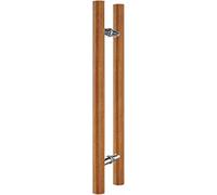 OWIEN Manico della porta scorrevole a scorrimento rotondo rustico, maniglia della porta di accesso a forma, for cancello esterno interno, 15,7 "/23,6" /31.5 "(Marrone,40cm/1.3ft)