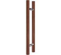 OWIEN Manico della porta scorrevole a scorrimento rotondo rustico, maniglia della porta di accesso a forma, for cancello esterno interno, 15,7 "/23,6" /31.5 "(Walnut,40cm/1.3ft)