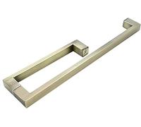 OWIEN Manico della porta scorrevole del fienile a due lati, a 9 a forma di spinta in acciaio inossidabile manico della porta, adattarsi alla porta in legno della porta di vetro(Bronze)