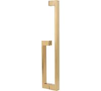 OWIEN Manico della porta scorrevole del fienile a due lati, a 9 a forma di spinta in acciaio inossidabile manico della porta, adattarsi alla porta in legno della porta di vetro(Oro)