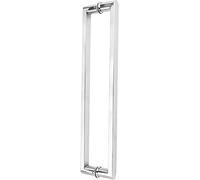 OWIEN Manico della porta scorrevole in entrata moderna, impugnatura for porte a doppia facciate in acciaio inossidabile argento for porta esterna interna(42.5cm/16.7in)
