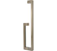 OWIEN Porta scorrevole della porta in legno/vetro a forma quadrata, doppia porta in legno in vetro a doppio uso, maniglia moderna della porta(Bronze)
