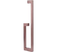 OWIEN Porta scorrevole della porta in legno/vetro a forma quadrata, doppia porta in legno in vetro a doppio uso, maniglia moderna della porta(Red Bronze)