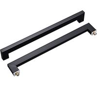 OWIEN Tubo quadrato nero opaco manici a traino a due facciate, maniglia della porta del fienile, for porta da giardino della porta di vetro.(600x562mm)