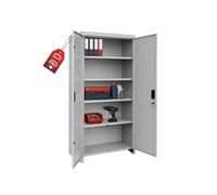 OWIJI Armadio Tuttopiani Metallo Armadietto 2 Ante Premium Quality Made in Italy 180x40x80 cm Porte Battenti 5 Ripiani Regolabili Serratura Chiave Casa Ufficio Garage Ripostiglio Mobile Archivio