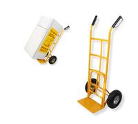 OWIJI Carrello Con Ruote Portatutto Portapacchi Pedana Ribaltabile Capacità Carico 200 Kg 35 x 116 cm Acciaio Robusto Saliscale Trasporto Per Scale Officina Trasloco Lavori Arancione