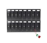 OWIJI Cassetta Postale Esterno Condominiale Made in Italy Antracite 16 Posti Scompartimenti Dimensioni 82 x 18 x 60 cm Apertura Frontale Interno Verticale Casa Ufficio