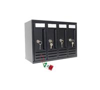 OWIJI Cassetta Postale Esterno Condominiale Made in Italy Antracite 4 Posti Scompartimenti Dimensioni 42 x 18 x 30 cm Frontale Interno Verticale Casa Ufficio