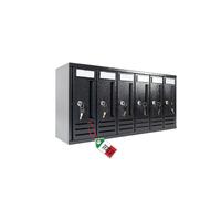 OWIJI Cassetta Postale Esterno Condominiale Made in Italy Antracite 6 Posti Scompartimenti 65 x 18 x 30 cm Apertura Frontale Verticale Casa Ufficio