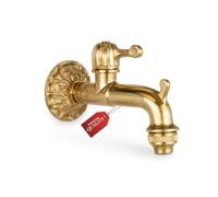 OWIJI Rubinetto Giardino Fontana Vintage Antico in Ottone Resistente 1/2 Pollice Leva con Rompigetto Tubo Singolo Rubinetti da Esterno Cucina Bagno Installazione Facile