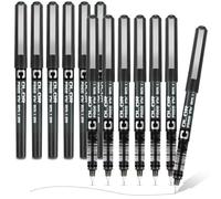 OWill 12 Pezzi Penne Roller Nero 0.5mm, Set di Penne Gel Nere, Punta Fine per Scrittura Chiara e Fluida, Ideali per Uso Professionale o Personale