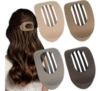 OWill 4 fermagli per capelli da donna, colore marrone opaco, fermagli per capelli sottili, da donna, design curvo, clip piatta per capelli sottili e spessi