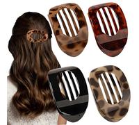 OWill 4 Pezzi Pinze Capelli Donna,Fermaglio Capelli Donna Eleganti,Mollette capelli piatte,Fermagli capelli donne con capelli fini,Fermaglio per capelli dal design curvo per capelli sottili e spessi