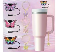OWill 6 Coperture per Cannuccia in,10 mm,in Silicone Antipolvere,Riutilizzabili,Silicone per Stanley Cup da 40/30 Once,Accessori Riutilizzabili e Antipolvere per Tappo e Cannucce