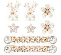 OWill 8 Pezzi Shoe Charm Accessori Scarpe con Diamanti Cristallo, Cristallo Diamante Bling Scarpe Accessori, Accessori per Scarpe per Ragazze, Donne, Ciondoli per Scarpe