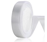 OWill Nastro Raso,Nastri Raso bianco in Poliestere 20 mm x 22 m Double Face, Nastro Regalo Nastro Decorativo per Decorazione Torte,Matrimoni,Battesimo