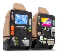 OWill Organizer Sedile Posteriore Auto, 2 Pezzi Protezione Sedile Auto Bambini con 10 Tasche per Tasca iPad 10 Pollici, Nero