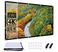OWill Telo Proiettore 100 Pollici,16: 9 HD Pieghevole Schermo Proiettore,Anti Rughe Portatile Lavabile,Doppia Faccia Telo per Proiettore per l'interno del cinema dell'Home Theater Campeggio