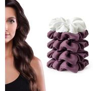 OWITER 5 elastici grandi in raso da donna, elastici oversize da donna, elastici grandi per scrunchie giganti (1 bianco 4 viola)