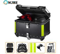 OWJHE 55L,65L Top Box per moto in lega di alluminio Tronco per moto Scatola per casco Scatola di coda per moto impermeabile Custodie per bagagli 45L Black