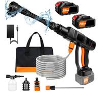 OWJHE Idropulitrice a batteria, idropulitrice portatile 6 in 1 Batteria da 80 bar 3,0 Ah per la pulizia del pavimento del giardino Irrigazione del cortile Casa