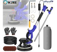 OWJHE Levigatrice da Parete e Soffitto 950 W Testa Telescopica Circolare o Triangolare Tubo di Aspirazione da 4 m, Adattatori e Abrasivi inclusi