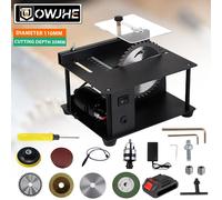 OWJHE Mini sega da tavolo multifunzionale con taglio ad angolo Sega portatile regolabile Set di seghe elettriche per sega da tavolo compatta e resistente per la casa