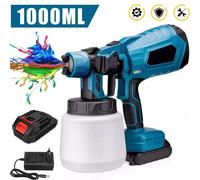 OWJHE1000ML Pistola a spruzzo elettrica a batteria Potente spruzzatore di vernice HVLP Auto Mobili Rivestimento in acciaio Aerografo per batteria Makita 18V